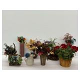 Artificial Floral Arrangements in Decorative Containers