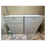 (2) HON 4-Drawer Lateral Metal Filing Cabinets