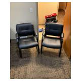 2 Black Cushioned Office Style Chairs