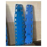 (2) Blue Plastic Medical Spine Backboards (NAJO by Ferno and Iron Duck) ... 72 x 16 Inches