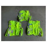 (3) Hi-Vis Yellow EMS Safety Vests with Reflective Striping and Pockets