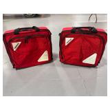(2) Ferno Red Emergency Medical Responder Gear Bags with Customizable Dividers