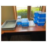 Assorted Plastic Storage Bins and Organizer Trays