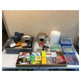 Office Supply and Packaging Lot with Tapes, Staples, and Desk Accessories