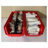 Medical Bandages and Gauze in Storage Bins