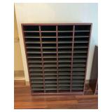 Wood Finish Literature Sorter and Mailroom Organizer ... 52 x 40 x 12 inches