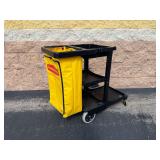 Rubbermaid Commercial Products Janitorial Cleaning Cart with Yellow Vinyl Bag ... 38 x 46 x 19 Inches
