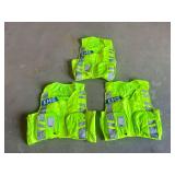 (3) High-Visibility Neon Yellow EMS Medic Safety Vests with Pockets