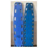 (2) Blue Plastic Medical Spine Boards / Backboards (NAJO by Ferno and Iron Duck) ... 72 x 16 Inches