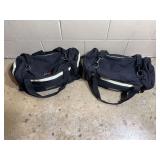(2) LA Rescue USA Black Duffle Bags with Reflective Striping ... 8 x 24 x 15 Inches