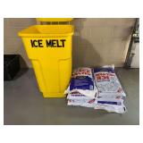 Ice Melt Storage Bin & 6 Bags of 50LB Ice Melt
