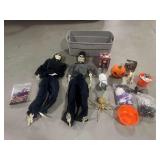 Large Halloween Decoration Lot Including Animated Talking Boris Skull and Skeleton Props