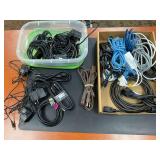Assorted Electronic Cables, Power Cords, and Adapters Lot...see photos