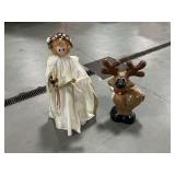 Christmas Decorative Angel Figure & Reindeer Blow Mold