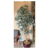 Artificial Tree in Burgundy Ceramic Planter