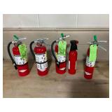 (5) Assorted Red Fire Extinguishers Including Amerex and Ansul Models