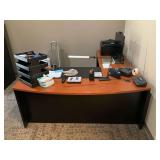 L Shaped Wooden Office Desk ... 30 x 84 x 72 inches ... contents NOT included