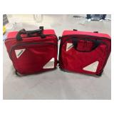 (2) Ferno Red EMS First Responder Medical Equipment Bags with Compartments ... 15 x 18 x 6 inches