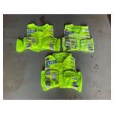 (3) High-Visibility Neon Yellow EMS Safety Vests with Pockets