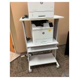 Rolling Office Cart with Multiple Shelves and Printer Stand - Printers NOT included
