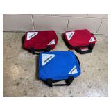 (3) Ferno Intubation Medical Kits Bags Blue and Red ... 14 x 11 Inches