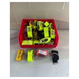 Assorted Medical Straps and Restraints in Red Storage Bin