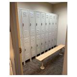 Metal Lockers and Wooden Bench ... Lockers 78 x 36 x 18 inches Per Unit, 3 units total ... Bench 18 x 72 x 10 Inches