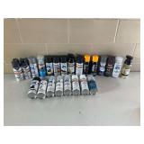 Assorted Spray Paint and Clear Coat Lot - Rust-Oleum, Behr, Krylon, Dupli-Color
