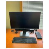 Dell Monitor with Docking Station and Logitech Keyboard