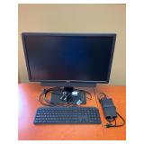 Dell Flat Panel Monitor with Stand, Logitech Keyboard, and Power Supply