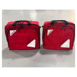 (2) Ferno Emergency Medical Responder Equipment Bags Red ... 15 x 18 x 6 Inches