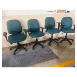 (4) Rolling Office Chairs with Adjustable Armrests