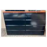 (2) Hon 4-Drawer Lateral File Cabinets with Wood-Tone Top and Contents