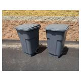 (2) Rubbermaid Rolling Garbage Bins