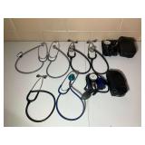 Medical Diagnostic Lot: Stethoscopes and Blood Pressure Cuffs