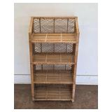 Wicker 4-Tier Open Shelf Unit