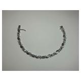 Sterling Silver Blue Stone Link Bracelet