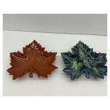(2) Van Briggle Leaf Trays