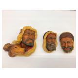 (3) Bossons Chalkware Wall Plaques
