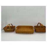 (3) Longaberger Wooden Baskets