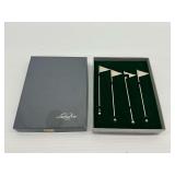 Sterling Silver Leonore Doskow Golf Cocktail Stirrers in Box