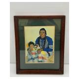 Framed Native American Portrait Print