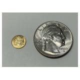 Miniature 14K Gold 1909-1982 Commemorative Lincoln VDB Cent Design Coin