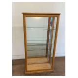 Wooden Display Cabinet with Glass Shelves and Internal Lighting