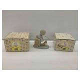 (3) Enesco Precious Moments Figurines with (2) Boxes