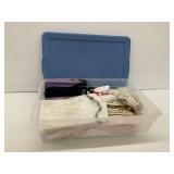 Vintage Linens and Laces in Storage Container