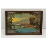 R. Atkinson Fox Framed "River of Romance" Landscape Color Lithograph