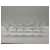 24-Piece Crystal Stemware Set with Diamond Point and Flute Motifs
