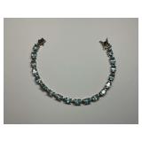 Sterling Silver Aquamarine Tennis Bracelet