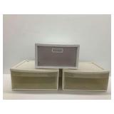(3) Plastic Storage Drawers and Bins